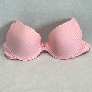 Elegant Pink Checkered Bra Size 32D